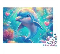 Delfín Puzzle de 1000 Piezas Puzzle para Adultos Escena Fantasía Submarina Puzzle para Toda la Familia Relajación Regalo 70x50cm/1000pcs