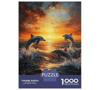 delfín Puzzle De 1000 Trozos Lone Dolphin on Orange Coast Papel Grueso Rompecabezas Compatible con Tabla Noche De Juegos En Familia Horas Entretenimiento 38x26cm/1000pcs