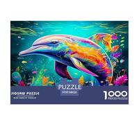 delfín Puzzles 1000 Piezas Un Desafiante Juguetes Resistentes A La Presión para Toda La Familia Regalos para Mujeresregalos para Hombres para Adultos Y Niños 38x26cm/1000pcs