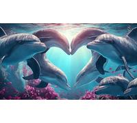 delfín Puzzles Imposible,desafío para Adultos Juego Educativo 1000 Piezas Obra de Arte de Juego de para Adultos y niñosdelfín38x52cm/1000pcs