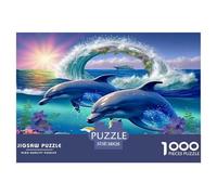 delfín Rompecabezas Imposible,desafío para Adultos Entretenimiento Creativo 1000 Piezas Obra De Arte De Juego De para Adultos Y Niños Mayores De 12 Años 38x26cm/1000pcs