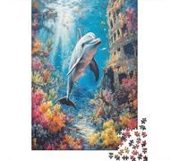 Delfín Rompecabezas para Adultos 70x50cm/1000pcs,Juegos De Desafío De Naufragio