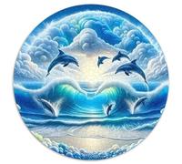 delfín Rompecabezas Redondo 1000p Adultos-Niños el mar Circular Puzzle Niños: Familia Juego Impossible Habilidad Familiar 1000pcs (67.5x67.5cm)