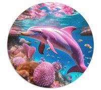 delfín Rompecabezas Redondo 1000p Adultos-Niños el mar Circular Puzzle Niños: Impossible Regalos Habilidad Familiar 1000pcs (67.5x67.5cm)