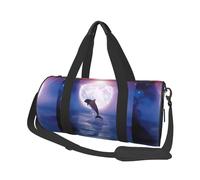 Delfín Saltando bajo la luz de la Luna Impreso, Bolsa de Viaje de Gran Capacidad, Bolso Redondo, Bolsa de Viaje Deportiva, Bolsa de Mano, Bolsa de Fitness