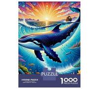 delfín Set De 1000 Piezas Papel Reciclado Dolphin in Vibrant Cosmic Reef Puzzle Familiar Aficionados A Los Fácil Almacenar Rompecabezas Atractivo Horas Entretenimiento 70x50cm/1000pcs