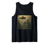 Delfín Ufo Sorprendido Vintage Alien Ciencia Ficción Divertido Encuentro Camiseta sin Mangas