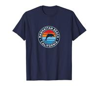 Delfín vintage de Manhattan Beach California California, estilo retro de los años 70 Camiseta