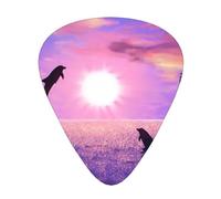 Delfines al atardecer,12 púas de guitarra, 3 grosores diferentes para guitarra acústica, bajo y ukelele