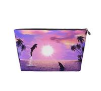 Delfines al Atardecer, Bolsa de artículos de tocador Bolsa de Maquillaje Bolsa de cosméticos Bolsa de artículos de tocador de Viaje portátil
