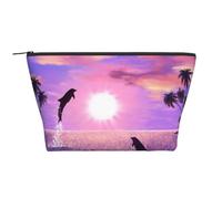Delfines al Atardecer, Bolsa de artículos de tocador Bolsa de Maquillaje Bolsa de cosméticos Bolsa de artículos de tocador de Viaje portátil