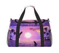 Delfines al Atardecer,Bolsas Deportivas, Bolsos de Viaje Deportivos Cruzados de Mano, Bolsas de Viaje de Gran Capacidad para Mujeres y Hombres.