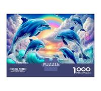 Delfines bajo el mar arcoíris 1000 Piezas Puzzle Clásico Paisaje oceánico Paquete De Puzzle, Cartón Premium - Hit Entre Los Mayores, Regalo De Inauguración, Diversión En Casa O Fiestas 52x38cm/1000pcs