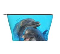 Delfines con Cara Sonriente Estampados, Bolsa de artículos de tocador Bolsa de Maquillaje Bolsa de cosméticos Bolsa de artículos de tocador de Viaje portátil