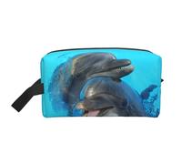 Delfines con Cara Sonriente Estampados, Bolsa de Maquillaje Bolsa de cosméticos Bolsa de artículos de tocador de Viaje portátil Organizador de Bolsa de Maquillaje
