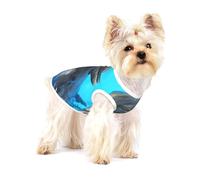 Delfines con Cara Sonriente Impresos,Camiseta de algodón sin Mangas para Mascotas, Chaleco Transpirable, Suave y elástico para Cachorros,M