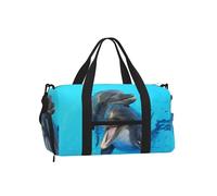 Delfines con Caras sonrientes Impresos,Bolso Deportivo Bandolera de Mano, Bolsa de Deporte, Bolsa de Viaje de Gran Capacidad para Mujeres y Hombres.