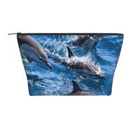 Delfines en el mar, Bolsa de artículos de tocador Bolsa de Maquillaje Bolsa de cosméticos Bolsa de artículos de tocador de Viaje portátil