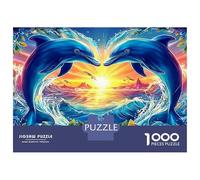 Delfines Jigsaw Delfines at Sunset Puzzle Mil Piezas para Jóvenes Adultos - Papel Resistente Desarrollo Cognitivo Ocio Difícil 38x26cm/1000pcs