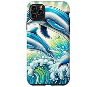 Delfines juguetones en una Escena del océano vívida Carcasa para iPhone 11 Pro MAX