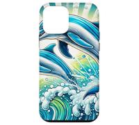 Delfines juguetones en una Escena del océano vívida Carcasa para iPhone 12 Mini