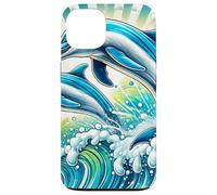 Delfines juguetones en una Escena del océano vívida Carcasa para iPhone 13