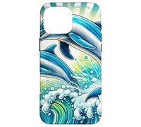 Delfines juguetones en una Escena del océano vívida Carcasa para iPhone 16 Pro MAX