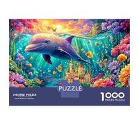 Delfines nadan a un Castillo Submarino Puzzle De 1000 Piezas delfín juguetón Desafío De Ingenio para Adultos Y Niños 38x26cm/1000pcs