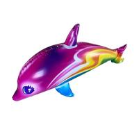 Delfines para piscina - Juguete de dibujos animados con animales grandes, 4 pies de largo, material de vinilo grueso, doble válvula inflable | Juguetes de playa multipropósito para
