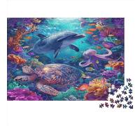 Delfines Puzzle Adulto 1000 Piezas Rompecabezas Entretenimento Juegos Desafiantes EduGatosivos Rompecabezas Imposible Adultos 1000pcs (75x50cm)