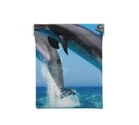 Delfines Saltando Invierno, Squeeze Top Wallet Bolsa de Almacenamiento para Mujer Monedero pequeño Bolsa de Cambio