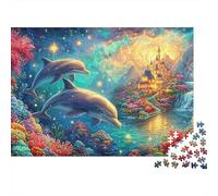 Delfines sobrevuelan un Reino mágico de fantasía Puzzle De 1000 Piezas Tema delfín Juguete Educativo para Niños A Partir De 12 Años Y Adultos 70x50cm/1000pcs