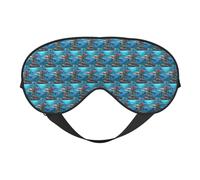 Delfines, tortuga marina, tiburón, pulpo, arrecife de coral, impresión versátil, máscara de ojos suave reversible para meditación y viajes, máscara de ojos unisex