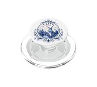 Delft Holland Windmill Blue Tile Art Dutch Canal Porcelain PopSockets PopGrip para MagSafe