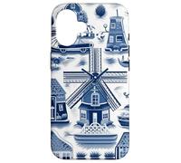 Delft Pattern, Países Bajos Molinos de Viento, Cultura Holandesa Carcasa para iPhone 16