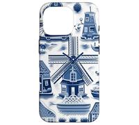 Delft Pattern, Países Bajos Molinos de Viento, Cultura Holandesa Carcasa para iPhone 16 Pro