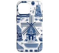 Delft Pattern, Países Bajos Molinos de Viento, Cultura Holandesa Carcasa para iPhone 16 Pro MAX
