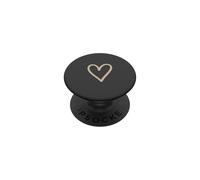 Delgado Corazón Esquema Minimalista Beige Antracita PopSockets PopGrip Adhesivo