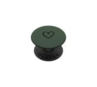 Delgado Corazón Esquema Minimalista Verde Salvia PopSockets PopGrip Adhesivo