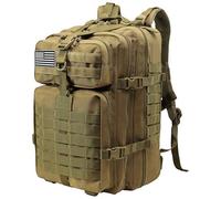 Delgeo Mochila Tactica 45L Militar, Gran Capacidad Mochila Crossfit, Plegable Impermeable Mochila Para Montañismo,Senderismo,Camping y Viajes (Caqui)