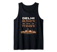 Delhi India Coordina el diseño de Identidad Minimalista de la Ciudad Camiseta sin Mangas