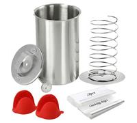 Deli Meat Press & Ham Maker Kit - 304 Stainless Steel with Thermometer, Silicone Trivet Dishwasher Safe Spring-Loaded Lunch Meat Mold for Homemade Sandwiches