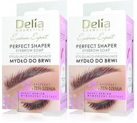 Delia Cosmetics - EYEBROW EXPERT - Jabón para peinar las cejas - Cuidado e hidratación - Cualquier color de cejas - Efecto transparente - Extracto de ginseng - Juego - 10 ml (Paquete de 2)