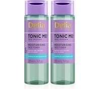 Delia Cosmetics - Tonic Me - Tónico Hidratante - Piel Sensible, Seca - Ácido Hialurónico, Pétalo de Rosa, Té Verde y Extracto de Manzanilla - Refresca, Calma, Hidrata - Vegano - 200ml (Paquete de 2)