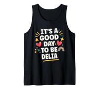 Delia Personalized Retro Girls Custom Delia Name Camiseta sin Mangas