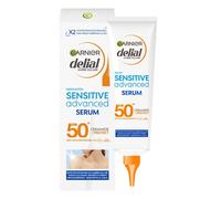 Garnier Delial Sensitive Advanced Sérum Solar Corporal Muy Alta Protección FPS 50+. Con [Ceramida] para reforzar la barrera de la piel. Para pieles claras, sensibles e intolerantes al sol. 125 ml