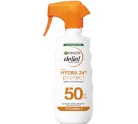Delial Spray Protector SPF 50 y HYDRA 24 Protección Resistente al Agua, Fórmula Hidratante No Grasa con Manteca de Karite de Fuentes Sostenibles Para una Piel Protegida, Hidratada y Suave 270ml