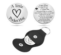 DeliaVo Llavero de bolsillo para mujeres y hombres, regalos inspiradores para él y ella, Navidad, día de San Valentín, graduación, To My Son, S