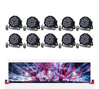 DELIBANG Foco LED Par 36 RGB Luz negra luz discoteca DMX512 con control remoto a través de Sonido Auto Maestro-esclavo luces para fiestas para Navidad DJ Bar Banda Espectáculo de luz (36 LED- 10)
