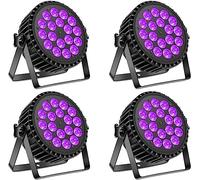 DELIBANG Proyector LED UV 200W 18 LED Escena Discoteca, 8CH RGB DMX Estroboscópico Sonido Activo Iluminación Efecto DJ Para Show Bar Fiesta Halloween 4pcs